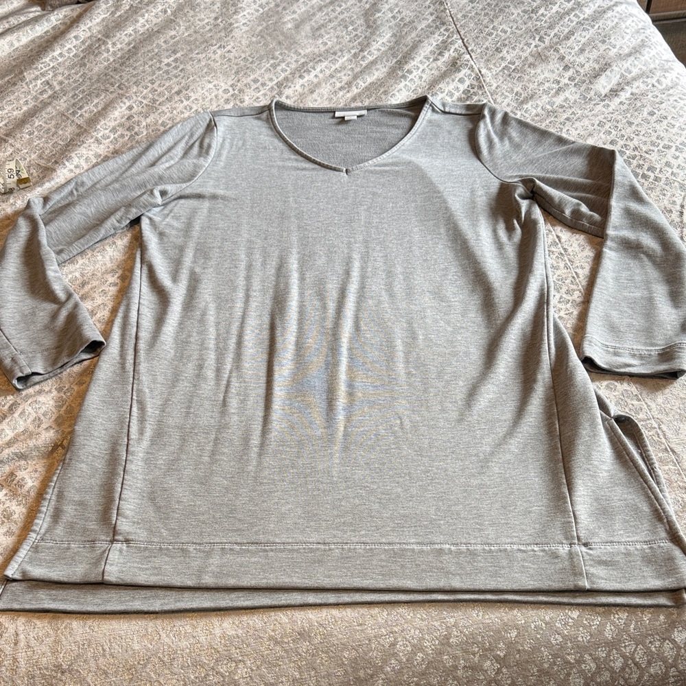 J. Jill Pure Jill Heather Gray Long Sleeve Tencel Tee/Tunic